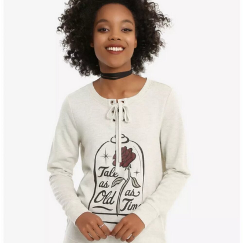 Disney Beauty And The Beast Tale As Old As Time Lace-Up Girls Sweatshirt Med